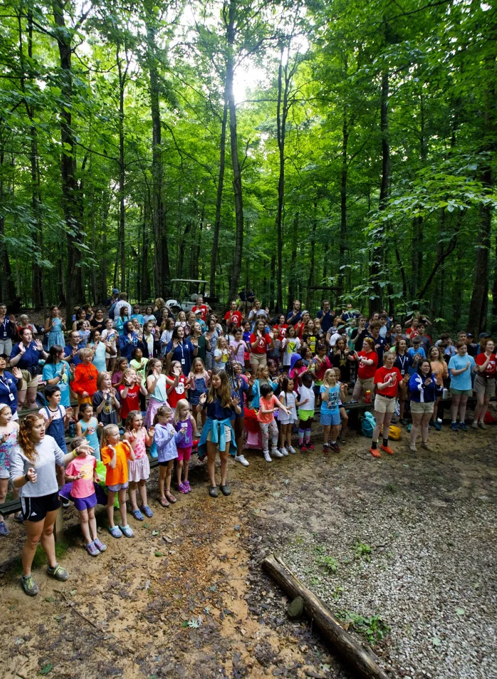 Group photo of summer day campers at YMCA Camp Piomingo