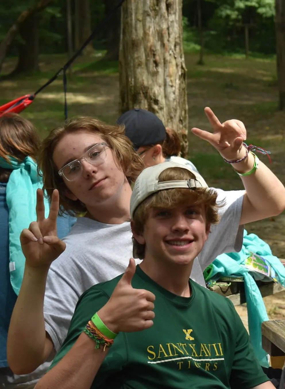 YMCA Camp Piomingo Campers giving the thumbs up for the camera