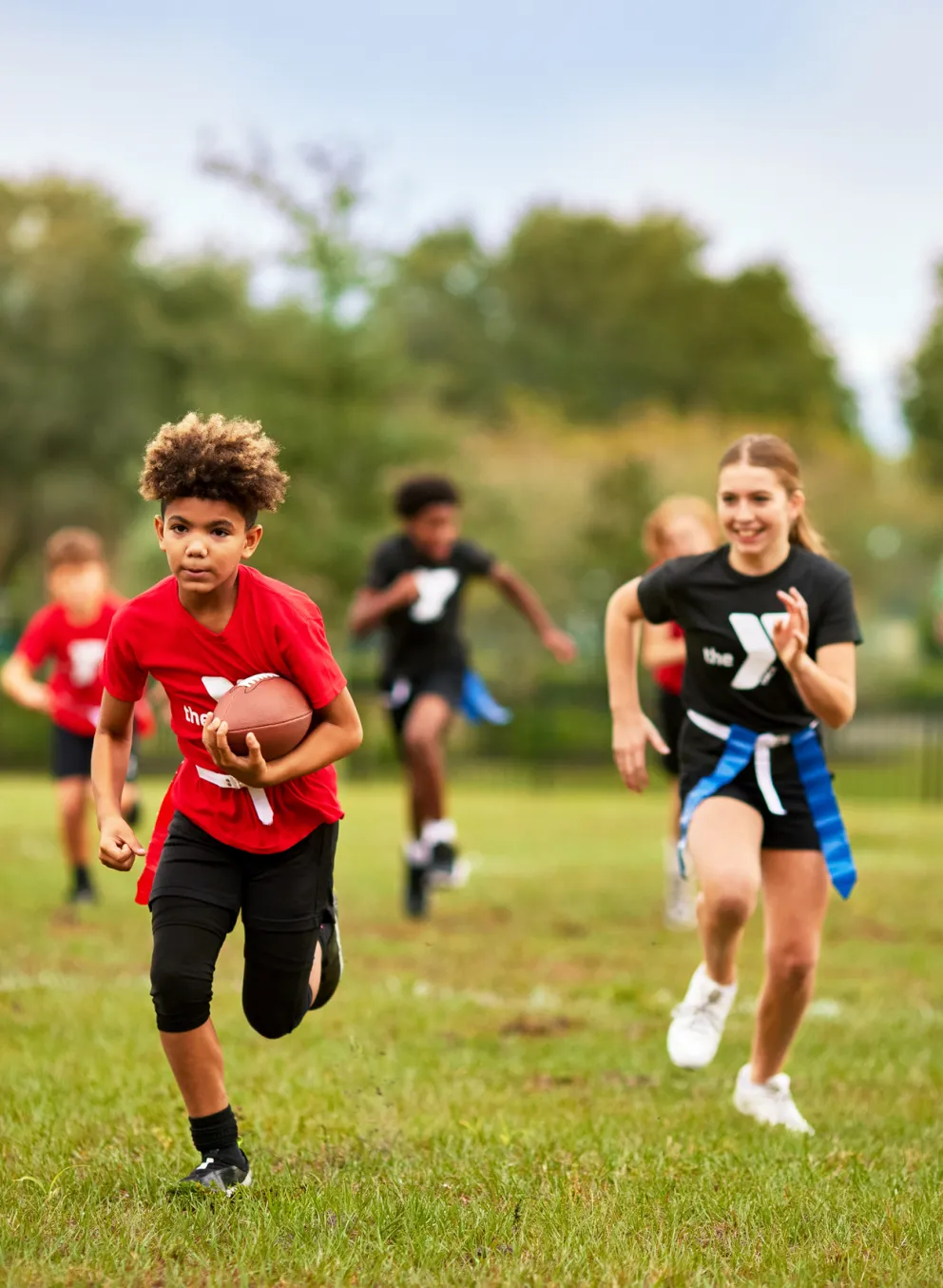 Children playing flag football