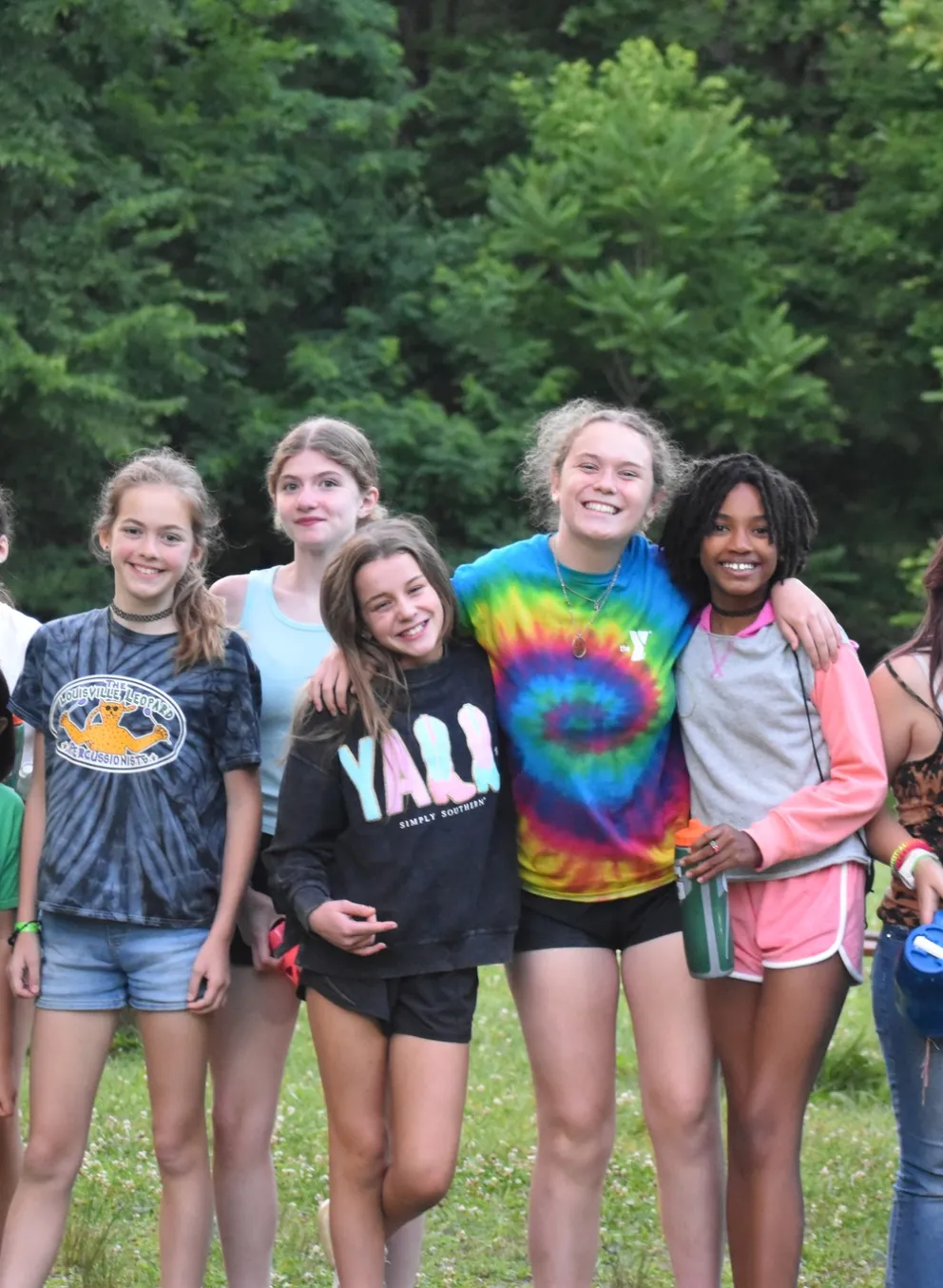 Group of teens outside at Camp Piomingo