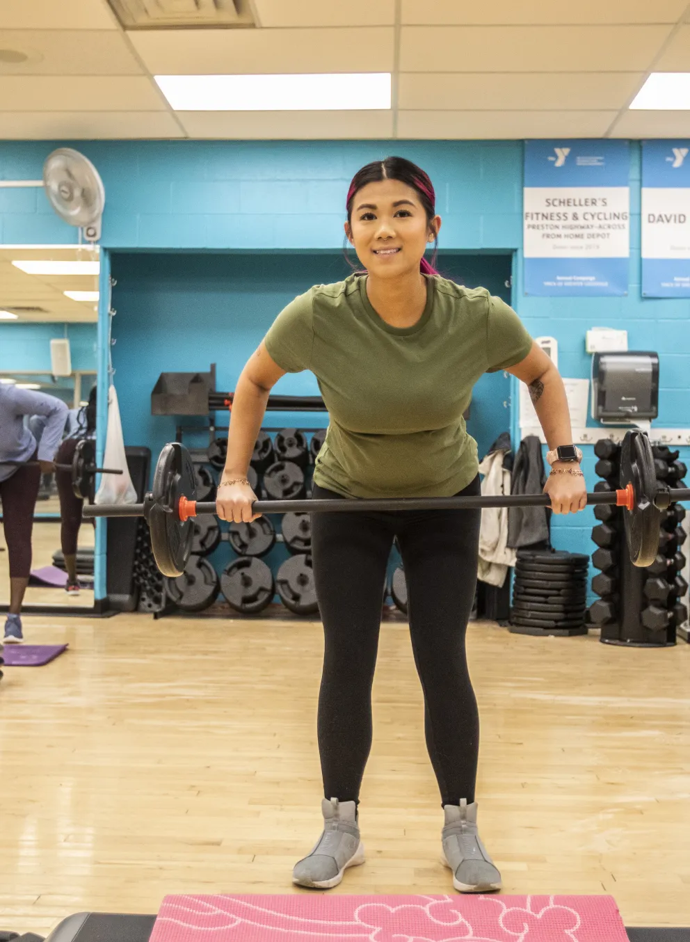 Group of women attending a group exercise class