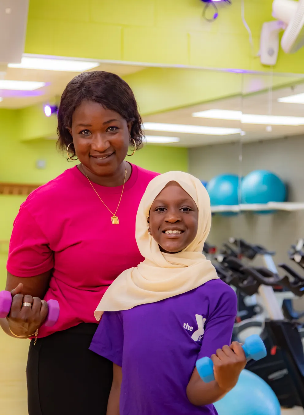 Mom and Daughter with weights