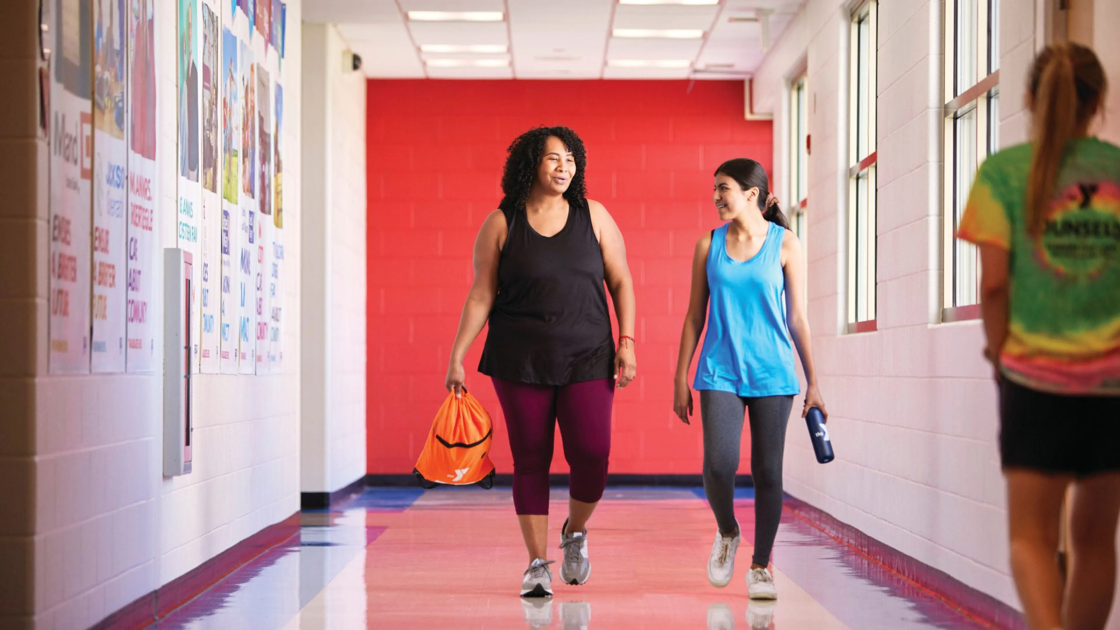 YMCA members walking together after a class