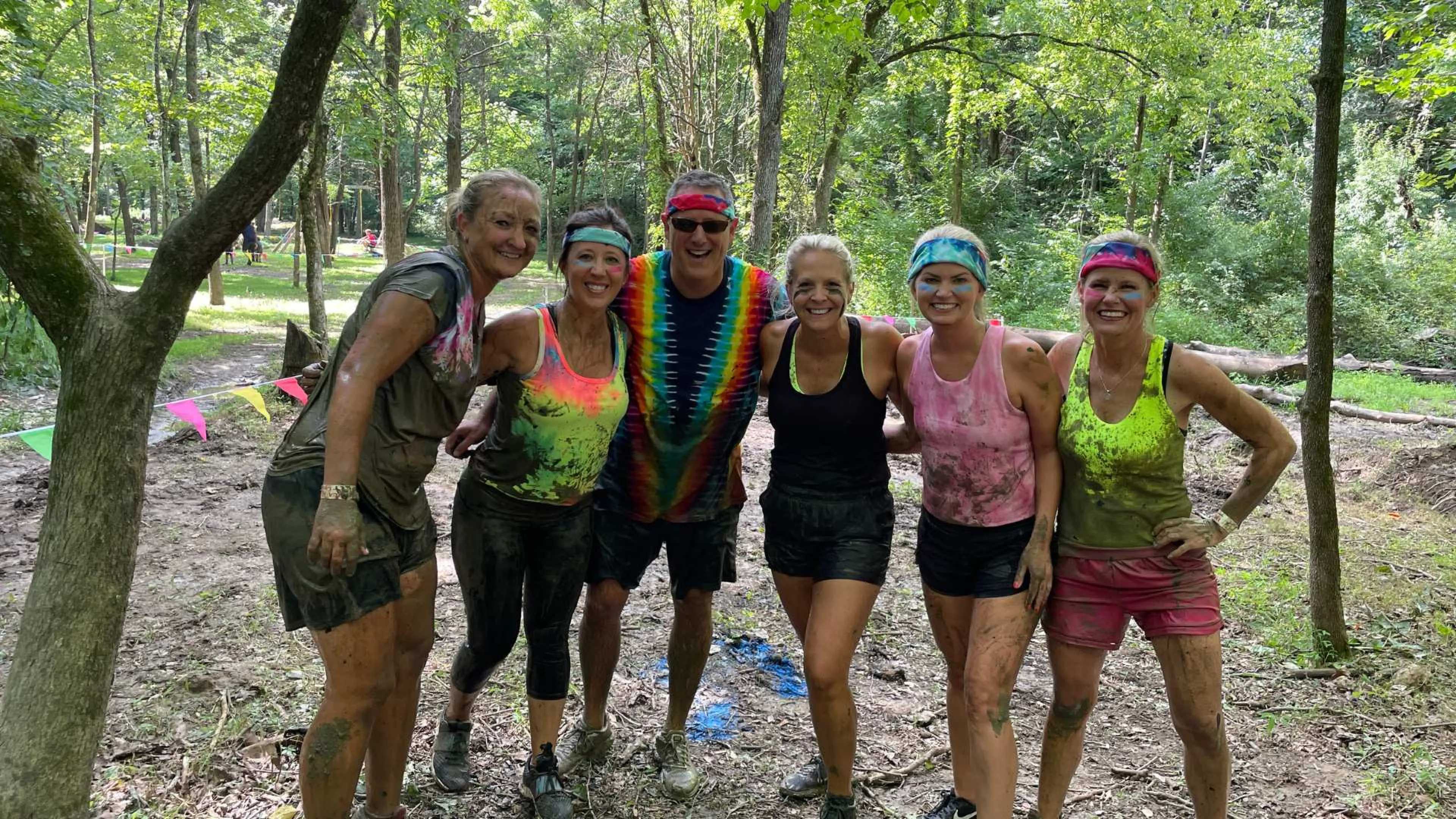 Group of adult volunteers at the YMCA Mud Run