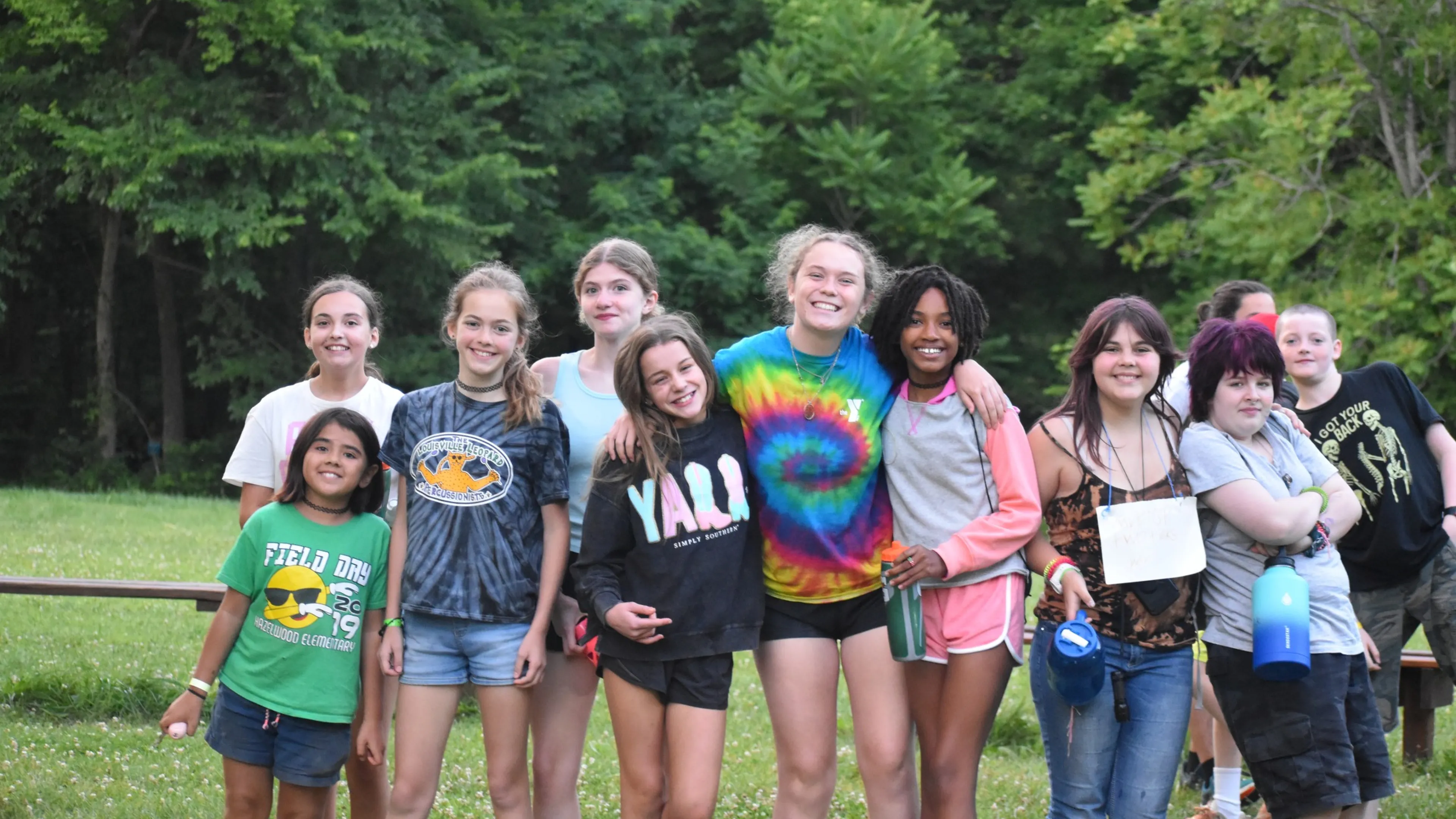 Group of teens outside at Camp Piomingo