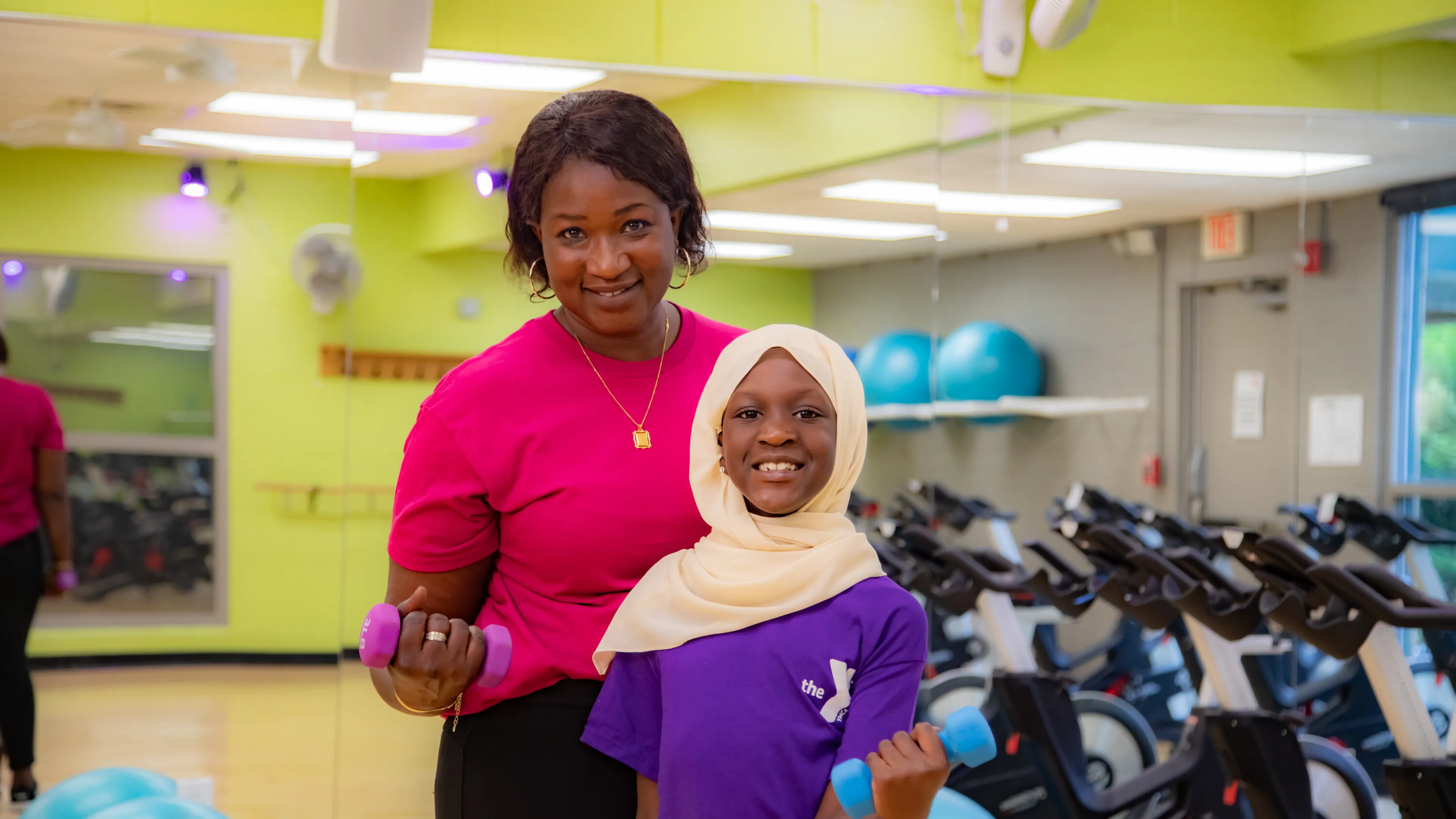 Mom and Daughter with weights